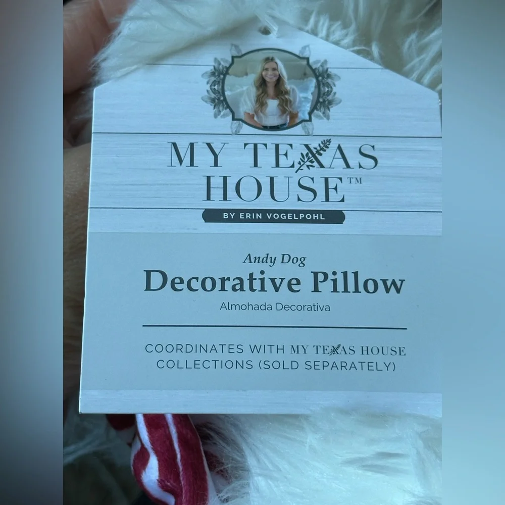 🏡 My Texas House Andy Dog pillow, NWT